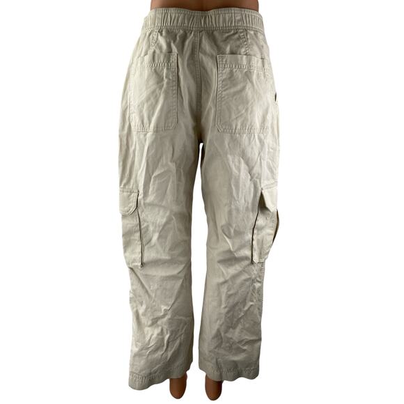 Abercrombie & Fitch Womens Beige High Rise Wide Utility Cargo Trousers Pants 26 - Picture 2 of 4